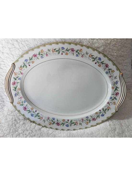 Noritake Other - Vintage Noritake Elmhurst Platter Oval Floral Ceramic Porcelain Gold Trim 16.5"